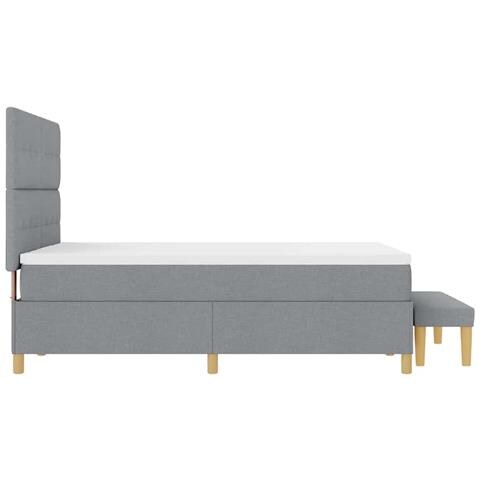 Letto a molle con materasso Grigio chiaro 160 x 200 cm Tessuto - Foto 9
