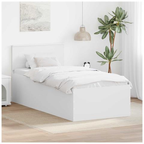 Struttura del letto Bianco 90 x 190 cm Legno multistrato - Foto 2