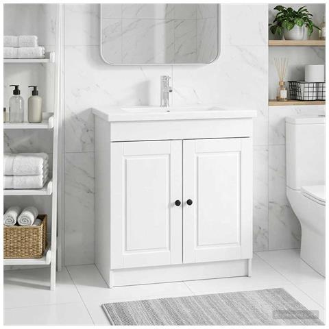 Mobiletto da bagno sotto il lavello Bianco Lucido - Foto 2