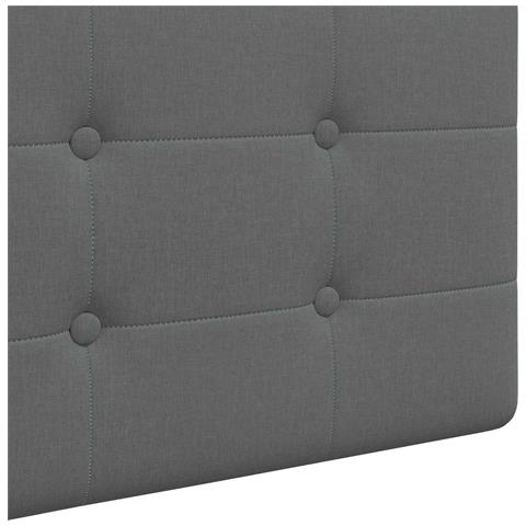 Testiera sospesa Con luce LED Grigio Scuro Tessuto - Foto 9