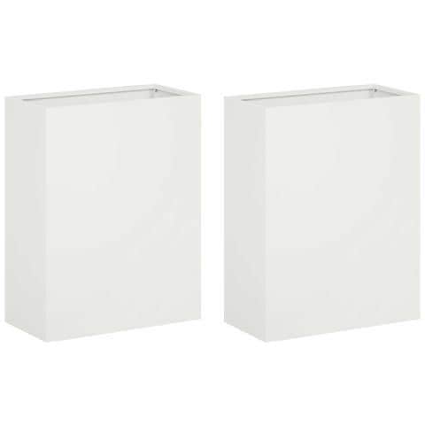 Vaso da giardino 2 pz Bianco 40 x 20 x 50 cm - Foto 1