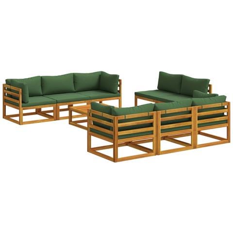 Set Salotto da Giardino Componibile 9 Pezzi Naturale - Foto 1