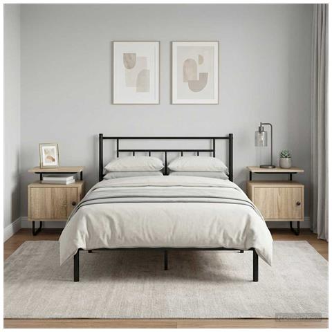 Armadio da Notte 2 pz Rovere Sonoma Legno ingegnerizzato - Foto 2