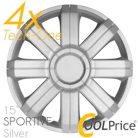 Copricerchi Auto Universali 15 Pollici Tech-one Sportive Silver 31497 - Foto 1