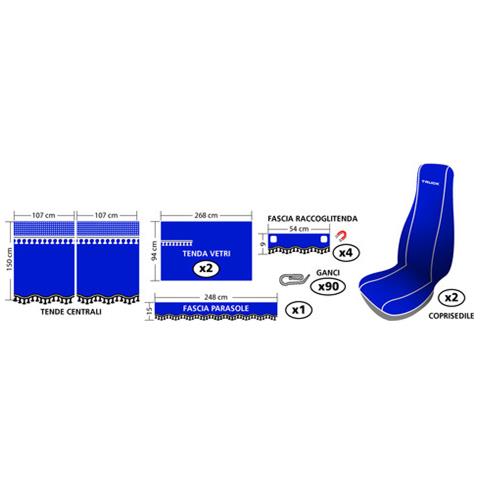 Set Interni Melissa Blu In Microfibra Per Camion - Foto 2