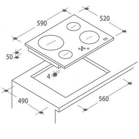 Piano Cottura CH64XB Elettrico 4 Zone Cottura da 60 cm Colore Nero - Foto 2