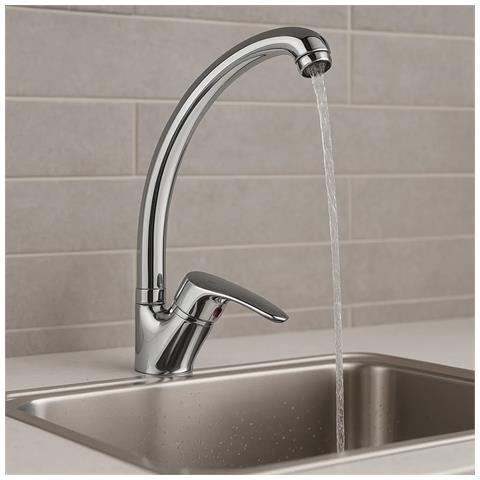 Miscelatore Monoforo Ottone Cucina Lisbona Allungato Erogazione Orientabile *** Finitura- : Cromo Lucido - Foto 2