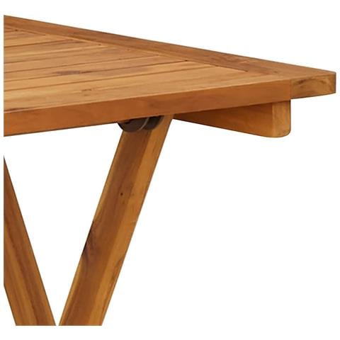 Tavolo Da Giardino Pieghevole 70x70x75 Cm In Massello D'acacia - Foto 9