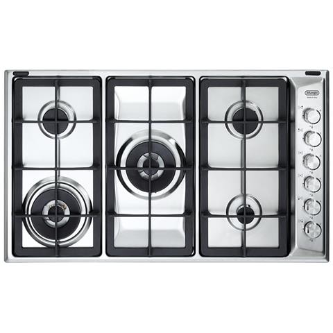DE LONGHI Delonghi Pli 59d Ghd Piano Cottura Acciaio Da Incasso 86 Cm Gas 5 Fornelli