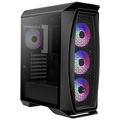 Aeroonefrostbk, Case Pc Atx, 4 Ventole Rgb, Pannello In Vetro, Nero - Foto 1