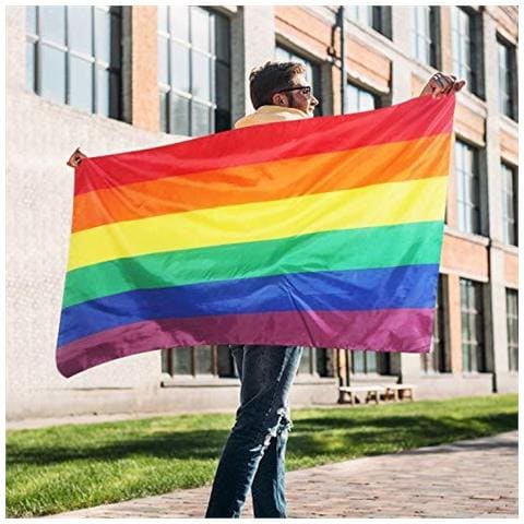 Rainbow Flag Gay Pride - Grande Interni Esterni Lgbt - Festival Diversit Celebration 5ft X 3ft - Foto 4