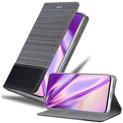 Custodia Compatibile Con Samsung Galaxy A80 / A90 In Grigio Nero - Coperchio Protettiva Con Chiusura Magnetica, Funzione Stand E Tasca Per Le Carte - Foto 1