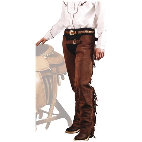 Chaps Western In Pelle Scamosciata Con Frange E Zip Xl - Foto 1