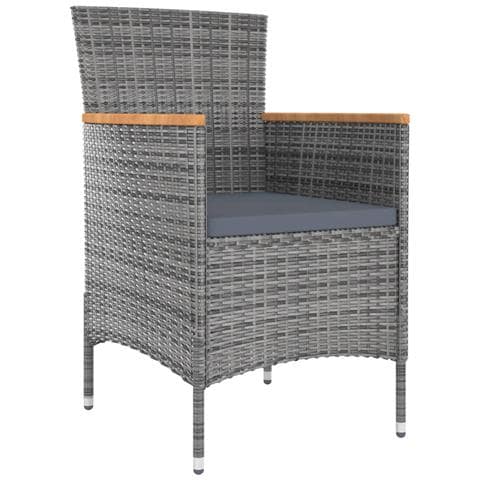 Set Da Pranzo Da Giardino 9 Pz Con Cuscini In Polyrattan Grigio - Foto 10