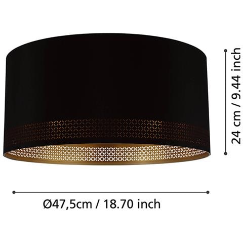 Plafoniera Moderna Esteperra 1 Luce Acciaio Nero - Foto 1