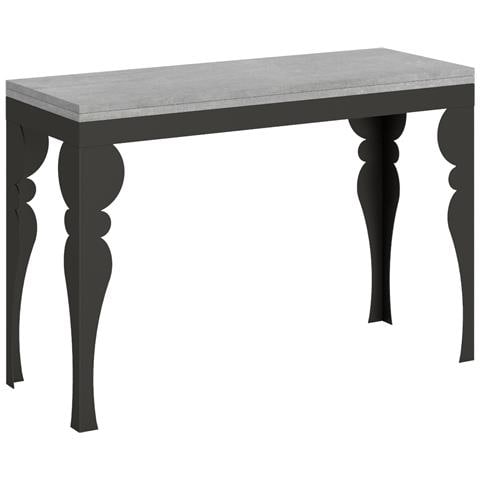 Tavolo Apribile 120/200x45/90 Cm Paxon Double Telaio Antracite - Cemento - Foto 5