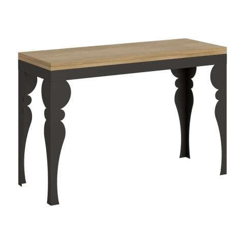 Tavolo Apribile 120/200x45/90 Cm Paxon Double Telaio Antracite - Cemento - Foto 1