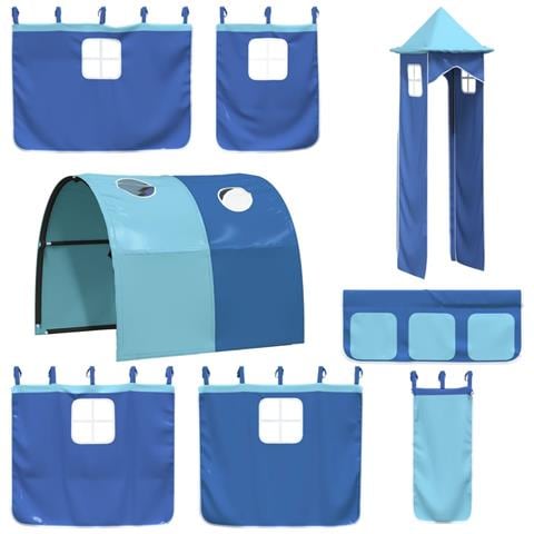 Tende Per Letto A Soppalco Con Tunnel E Torre Blu - Foto 3
