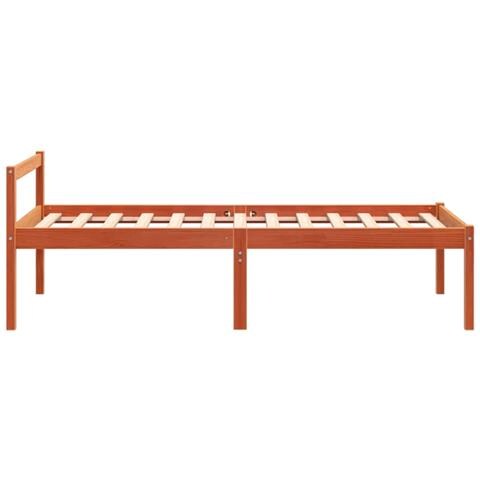 Letto Per Anziani Marrone Cera 90x200 Cm Legno Massello Di Pino - Foto 2