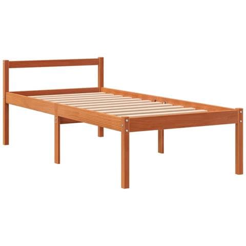 Letto Per Anziani Marrone Cera 90x200 Cm Legno Massello Di Pino - Foto 1