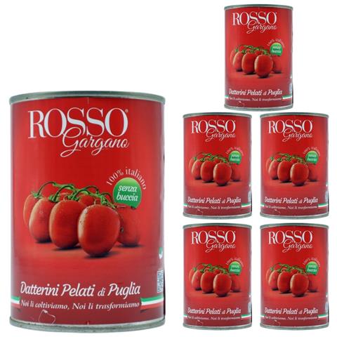 Datterini Pelati Puglia 100% Pomodoro Italiano 6 Pezzi 400 Grammi - Foto 1