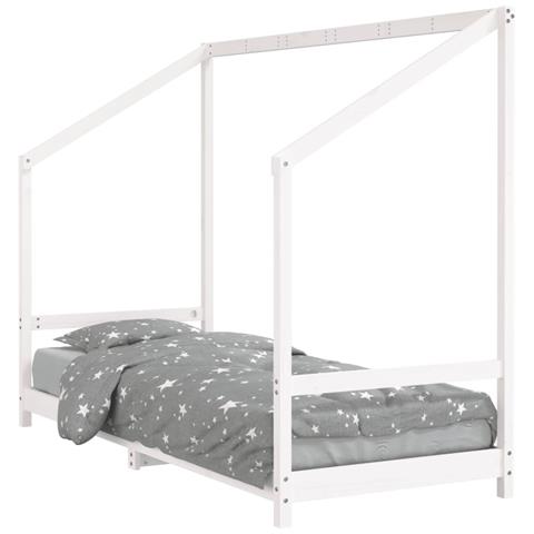 Giroletto Per Bambini Bianco 80x200cm In Legno Massello Di Pino - Foto 2