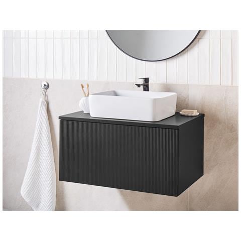 Mobile Lavabo A Parete Alzira 80 Cm Nero - Foto 1