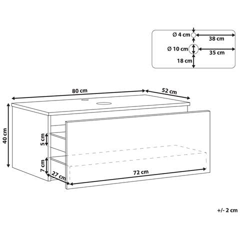 Mobile Lavabo A Parete Alzira 80 Cm Nero - Foto 7