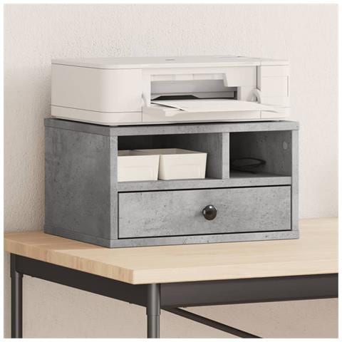 Supporto Stampante Grigio Cemento 40x32x22,5 Legno Multistrato - Foto 1