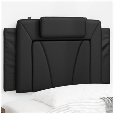 Cuscino Testiera Nero 90 Cm In Similpelle - Foto 1