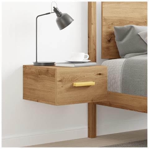 Comodino A Muro Rovere Artigianale 35x35x20 Cm - Foto 3