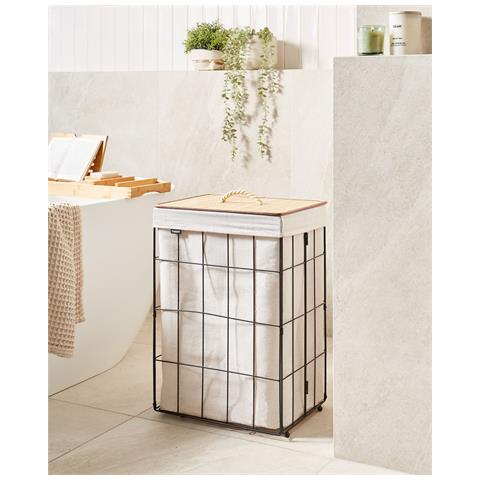 Cestino Mirissa Metallo Nero 72 L - Foto 1