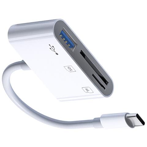 Lettore Di Schede 3 In 1, Usb-c A Sd /tf /usb - Foto 2