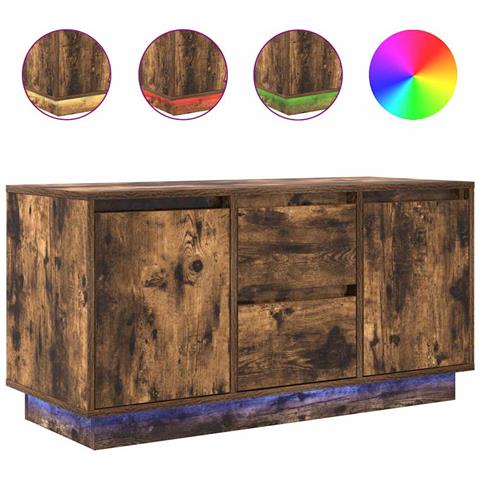 Mobile Porta TV con Luci LED Rovere Fumo 100x41x50 cm - Foto 1