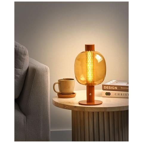 Lampada Da Tavolo Senza Fili A Led Pulangi Con Dimmer Metallo Marrone - Foto 1