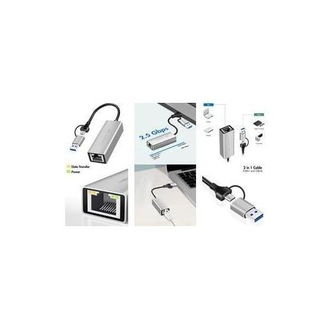 USB Adapter, USB 3.1, USB-C to 2.5G Gigabit Ethernet - Foto 1