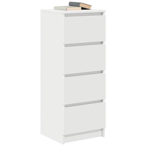 Credenza Bianca 37,5x35x99 cm in Legno Multistrato - Foto 9