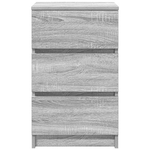 Comodino con 3 Cassetti Grigio Sonoma 39x35x65 cm - Foto 2
