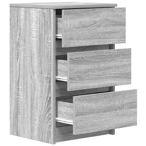 Comodino con 3 Cassetti Grigio Sonoma 39x35x65 cm - Foto 9