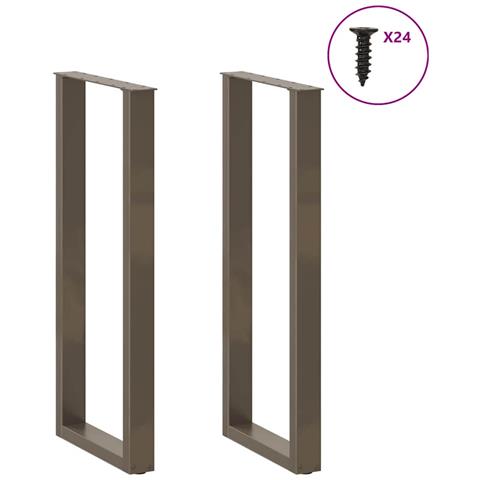 Gambe Tavolino Caffè A U 2 Pz 50x(110-111) Cm In Acciaio - Foto 3