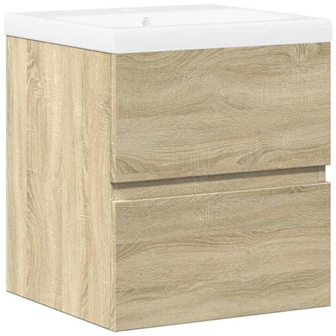 Set Mobili Da Bagno 2 Pz Rovere Sonoma In Legno Multistrato - Foto 2