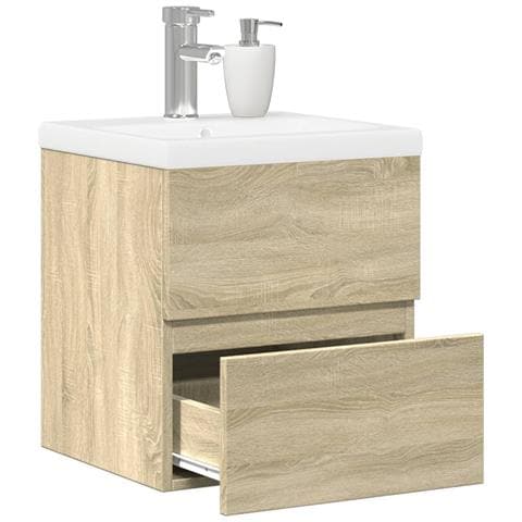 Set Mobili Da Bagno 2 Pz Rovere Sonoma In Legno Multistrato - Foto 1