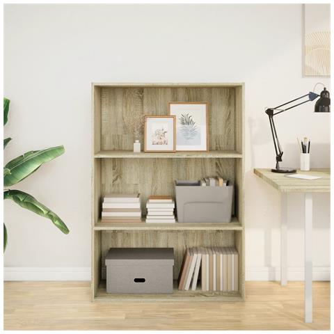Libreria Rovere Sonoma 80x30x114 Cm In Legno Multistrato - Foto 3