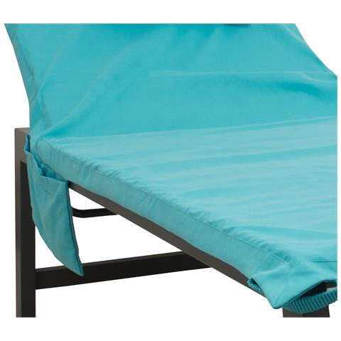 Lettino Mare Microfibra Lettino Con Cuscino E Tasche Modello Fluo Lettino Turchese - Foto 2