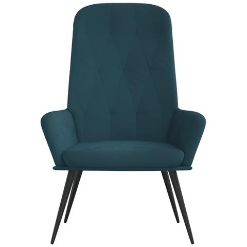 Poltrona Relax Blu In Velluto - Foto 2