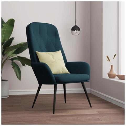 Poltrona Relax Blu In Velluto - Foto 8