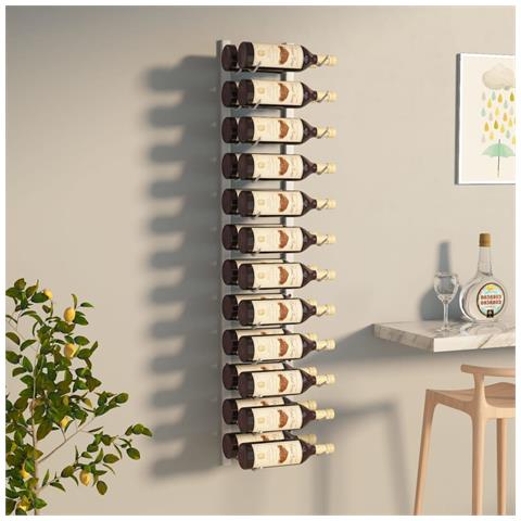 Lusso Casadino -  Portavini Da Parete Per 24 Bottiglie Bianco In Ferro - Foto 2