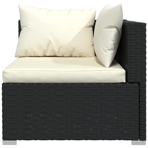 Set Divani Da Giardino 6 Pz Con Cuscini In Polyrattan Nero - Foto 2