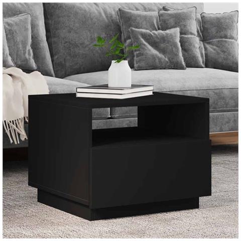 Lusso Casadino -  Tavolino Da Soggiorno Con Luci Led Nero 50x49x40 Cm - Foto 8