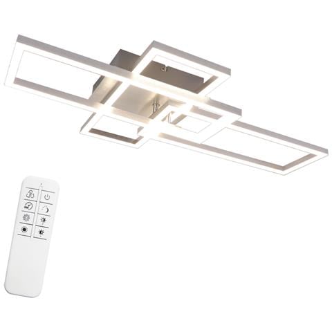 Plafoniera Led Nera A 3 Luci, 102 Cm, Moderna, Dimmerabile, Per Soggiorno E Camera Da Letto - Foto 1